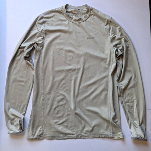 Patagonia Cream Long Sleeve Active Baselayer Long Sleeve Shirt Mens Medium M - Picture 2 of 11